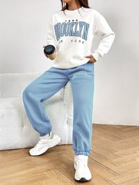 Two-Piece Tracksuit with Trendy Letter Print - Isabelle-Green-S-State of Style