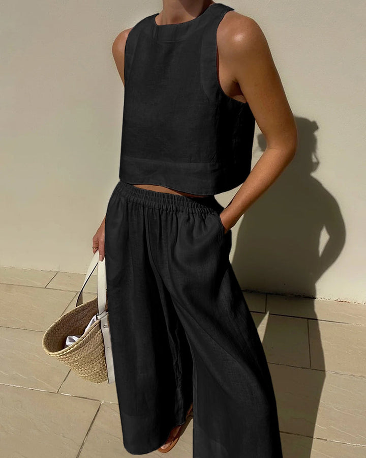 Two-piece women's outfit with skirt & top – Stylish & versatile – Narela-Black-S-State of Style