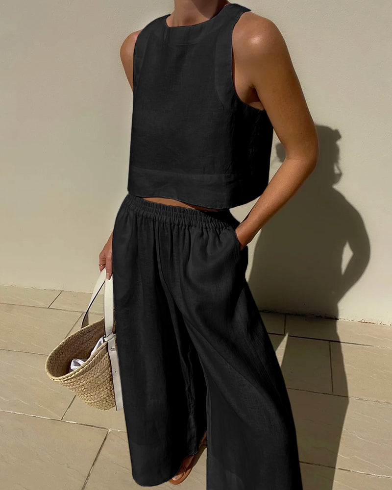Two-piece women's outfit with skirt & top – Stylish & versatile – Narela-Black-S-State of Style