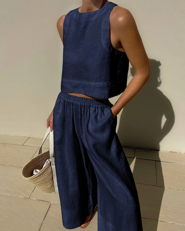 Two-piece women's outfit with skirt & top – Stylish & versatile – Narela-Navy blue-S-State of Style
