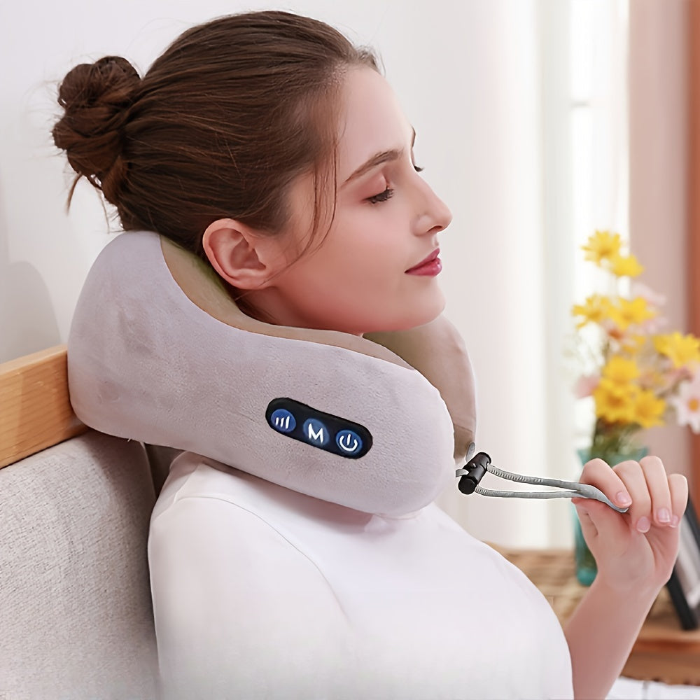 U-shaped Neck Pillow with Memory Foam & USB Rechargeable Heating - NeckEase Pro-State of Style