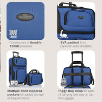 2-Piece Softside Carry-On Luggage Set with Expandable Design and Skate Wheels