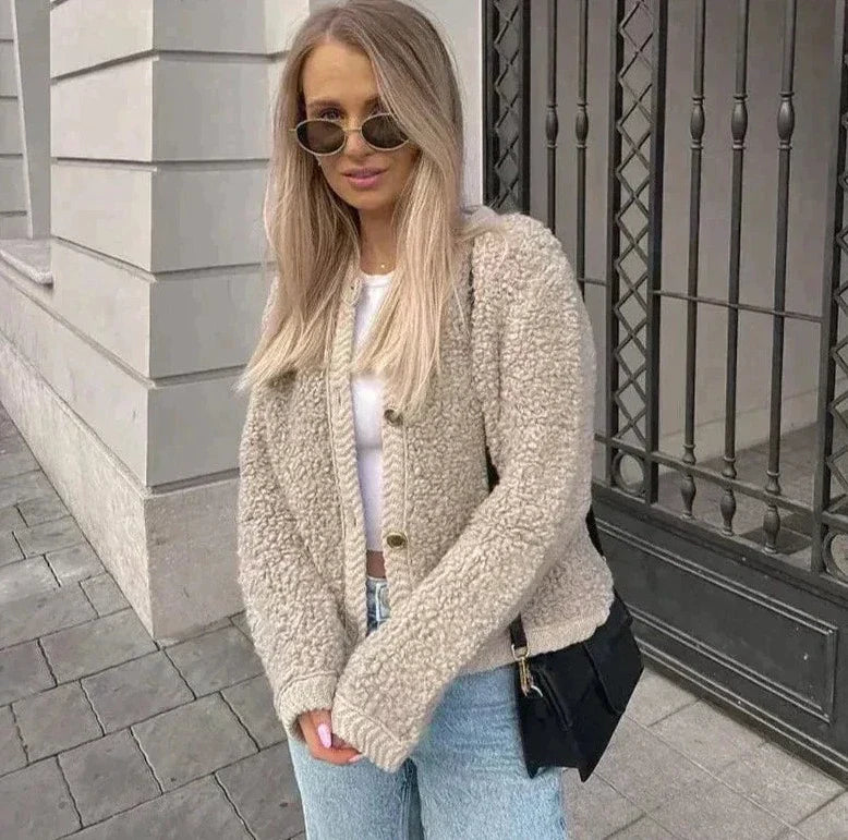Ultra Soft Cardigan Vest - CozyTeddy-Black-S-State of Style