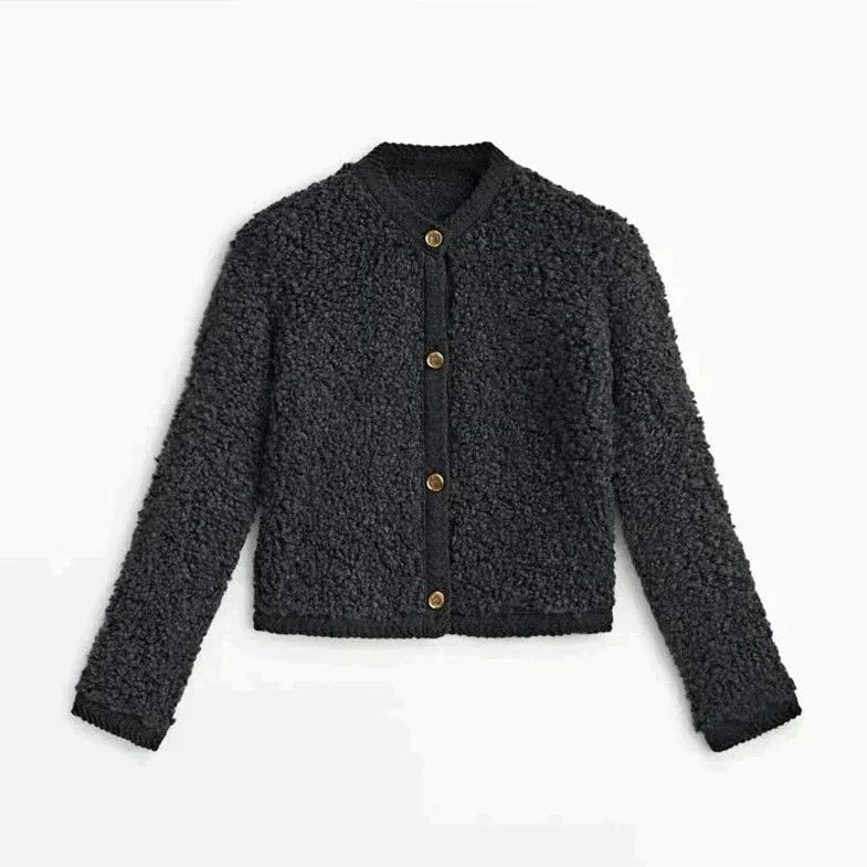 Ultra Soft Cardigan Vest - CozyTeddy-Black-S-State of Style
