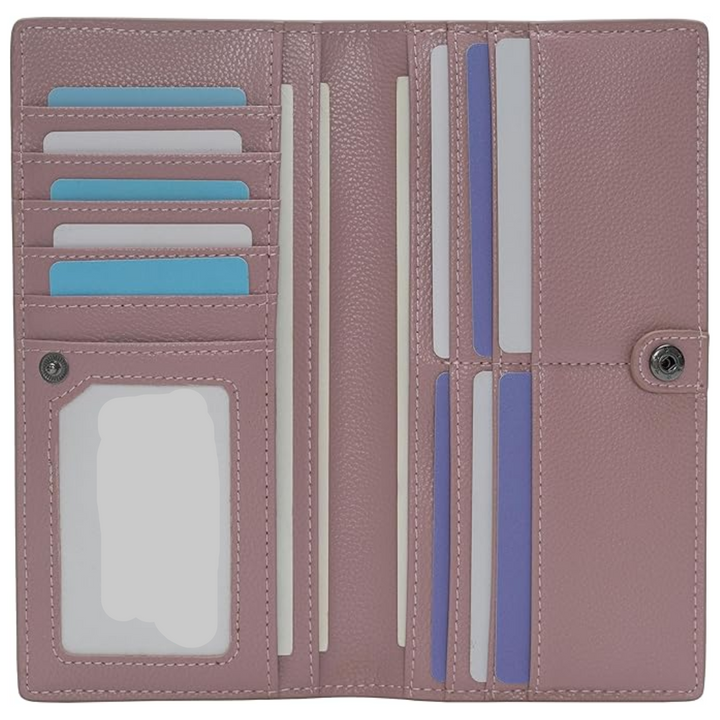 Ultra-thin RFID Blocking Leather Card Wallet - Renée-Pink-State of Style