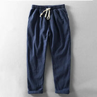 Ultralight Breathable Men's Linen Trousers – Fabio-Dark blue-S-State of Style