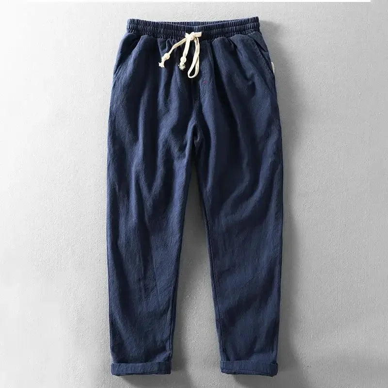 Ultralight Breathable Men's Linen Trousers – Fabio-Dark blue-S-State of Style