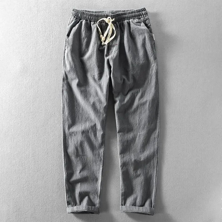 Ultralight Breathable Men's Linen Trousers – Fabio-Gray-S-State of Style