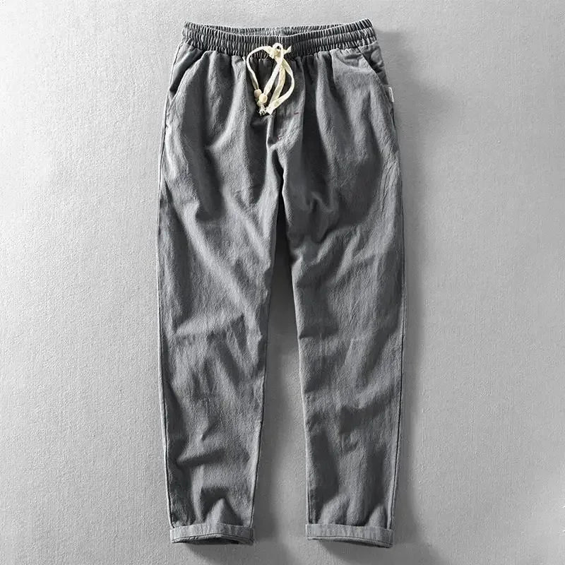 Ultralight Breathable Men's Linen Trousers – Fabio-Gray-S-State of Style