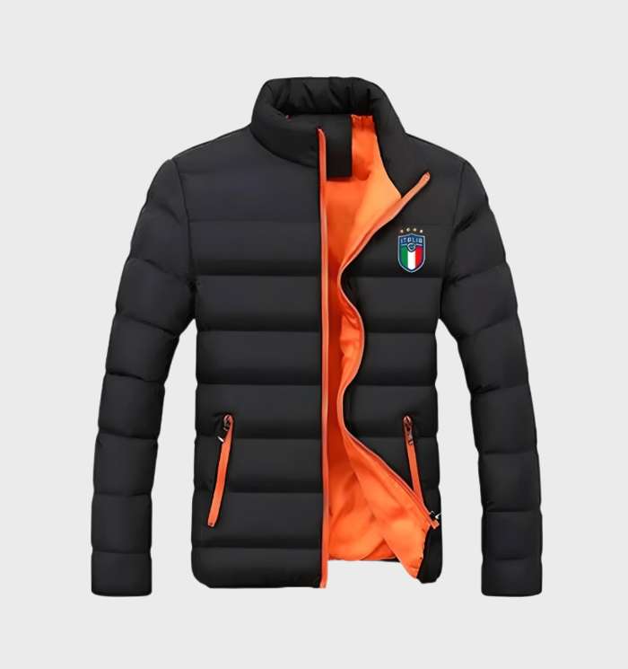 Ultralight Quilted Men's Winter Jacket - Nico-Black-Orange-M-State of Style