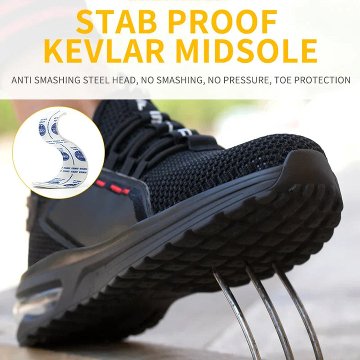 Ultralight Safety Shoes with Steel Toe - SteelFlex One-Black-4.5-State of Style