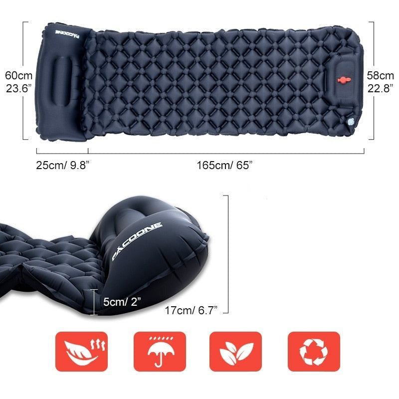 Ultralight Waterproof Sleeping Mat with Built-in Pump - AirRest-Grey-State of Style