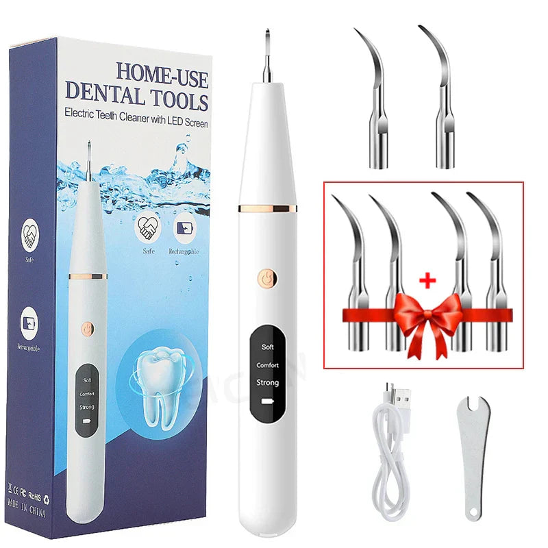 Ultrasonic Tooth Cleaner - SonicClean-White 2 + 4 Brackets-State of Style