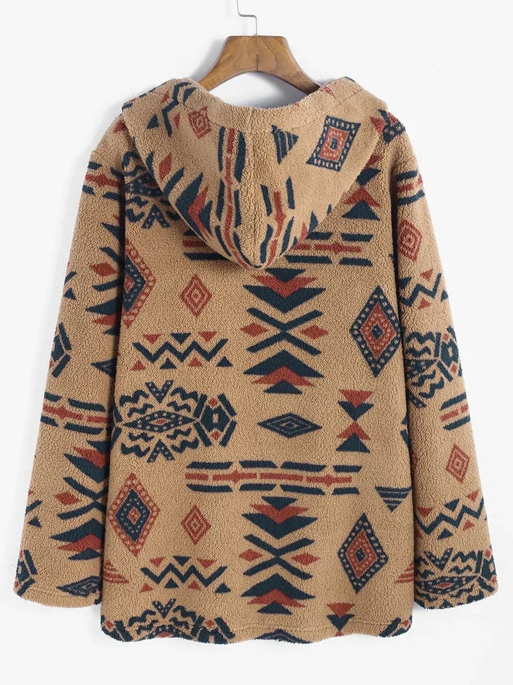 Unique Vintage Aztec Jacket | Beautiful and Stylish-Deep Coffee-S-State of Style