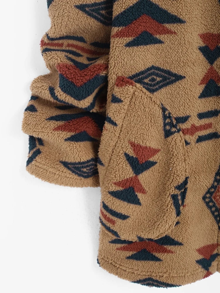 Unique Vintage Aztec Jacket | Beautiful and Stylish-Deep Coffee-S-State of Style