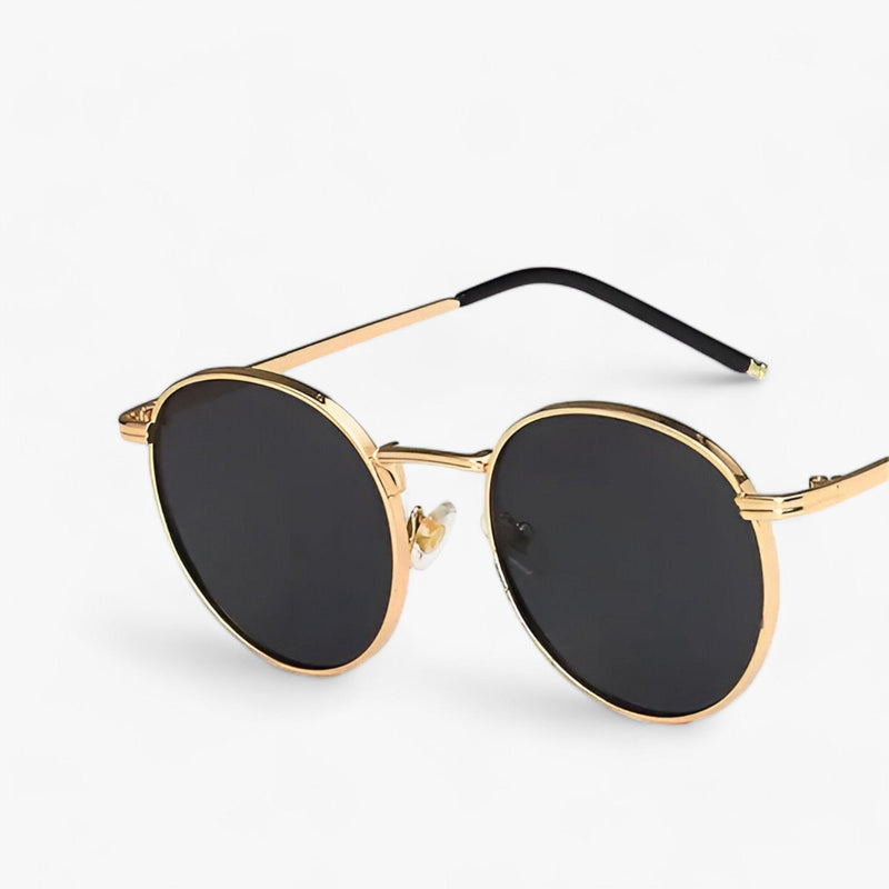 Unisex Designer Sunglasses with Round Lenses – Nova-Gold Grey-State of Style