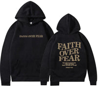 Unisex Hoodie "Faith Over Fear" Psalms 118:6 - Faithmore-Black-XS-State of Style