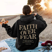 Unisex Hoodie "Faith Over Fear" Psalms 118:6 - Faithmore-Coffee-XS-State of Style