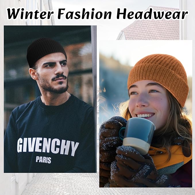Unisex Knitted Hat with Low Turn-Up – Robin-Black-State of Style