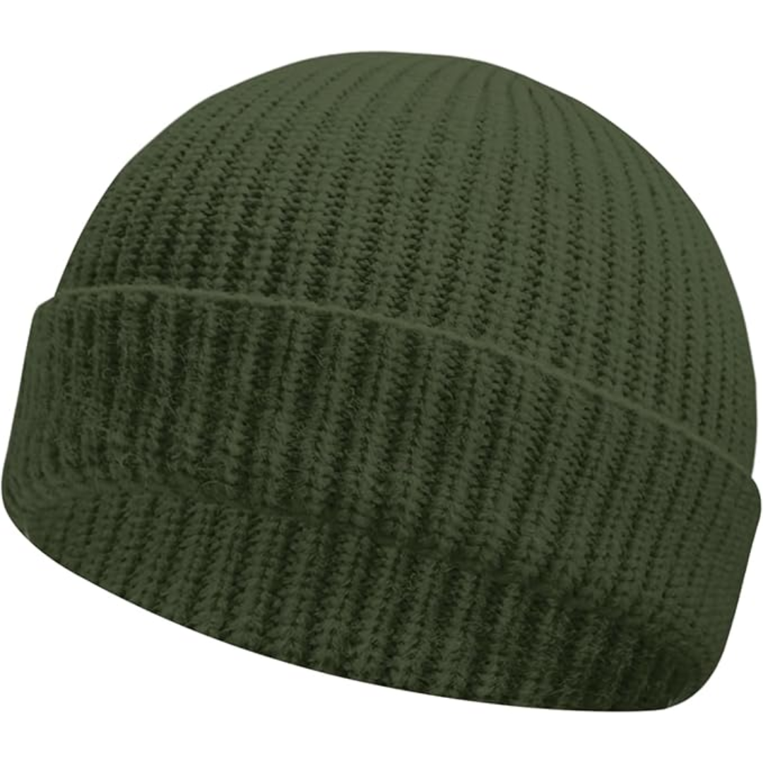 Unisex Knitted Hat with Low Turn-Up – Robin-Green-State of Style