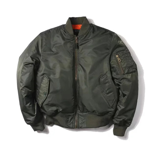 Unisex Premium Bomber Jacket with Zipper - Alex-Army Green-S-State of Style
