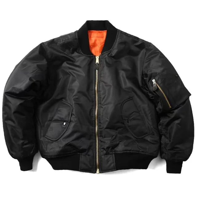 Unisex Premium Bomber Jacket with Zipper - Alex-Black-S-State of Style