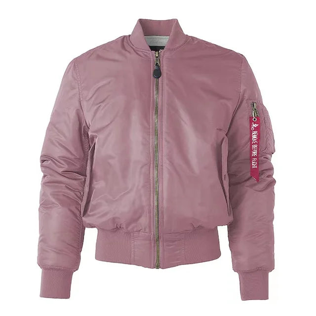 Unisex Premium Bomber Jacket with Zipper - Alex-Pink-S-State of Style