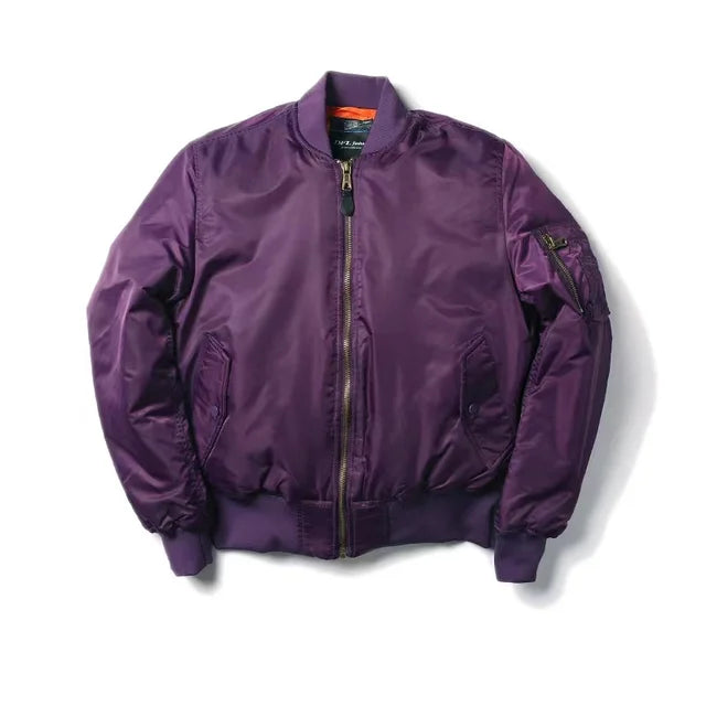 Unisex Premium Bomber Jacket with Zipper - Alex-Purple-S-State of Style