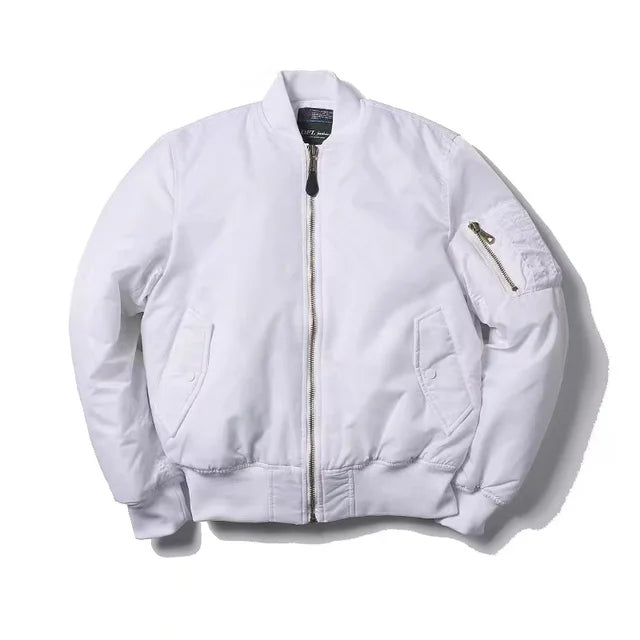 Unisex Premium Bomber Jacket with Zipper - Alex-White-S-State of Style