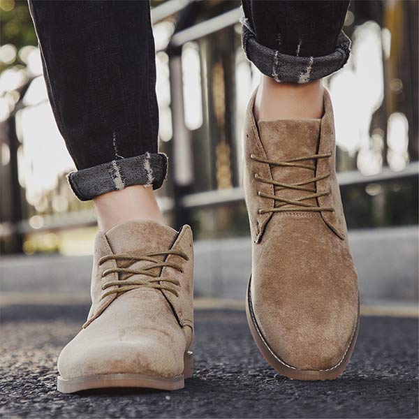 UrbanStride Classic | Stylish Mid-High Men's Lace-Up Shoe-Khaki-5.0-State of Style