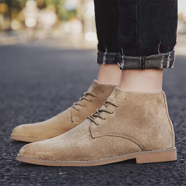 UrbanStride Classic | Stylish Mid-High Men's Lace-Up Shoe-Khaki-5.0-State of Style