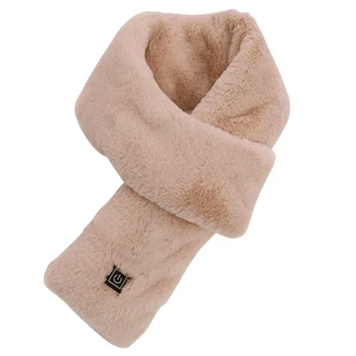 USB-Heated Faux Fur Scarf - ThermaFur-Beige-State of Style