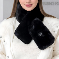 USB Heated Faux Fur Scarf - ThermaFur-Black-State of Style