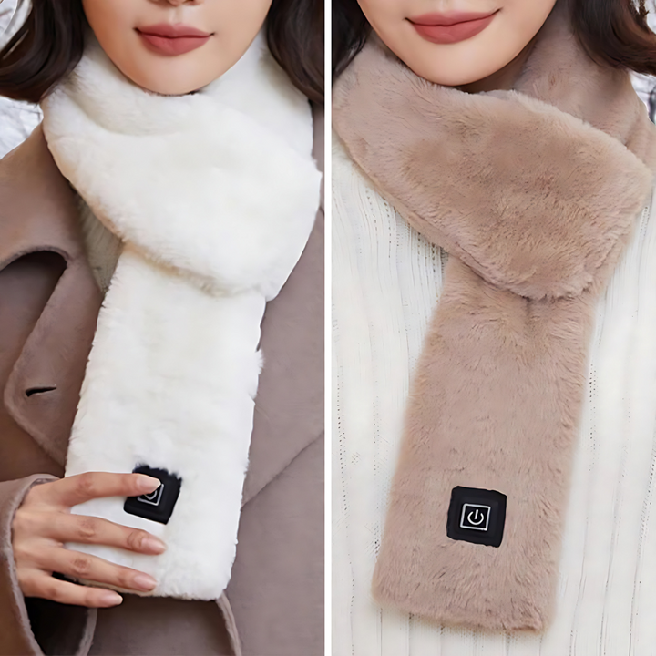 USB-Heated Faux Fur Scarf - ThermaFur-Black-State of Style