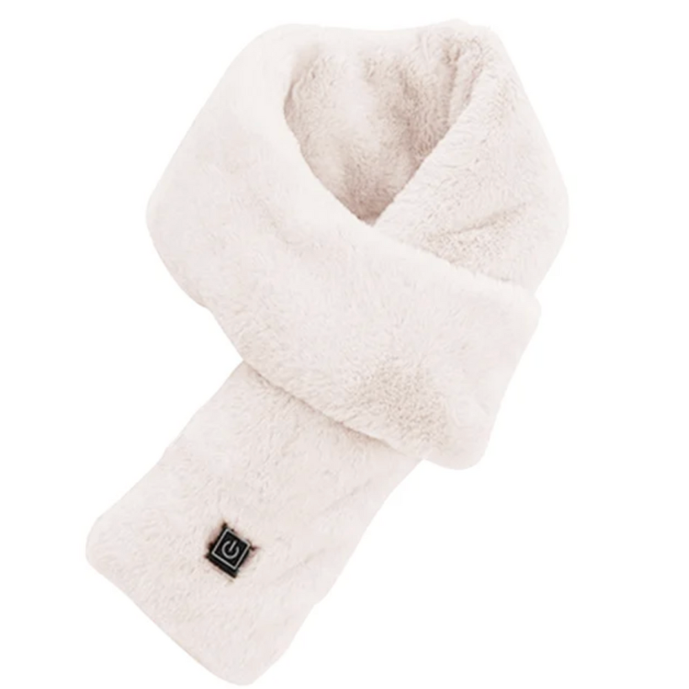 USB-Heated Faux Fur Scarf - ThermaFur-Milky White-State of Style