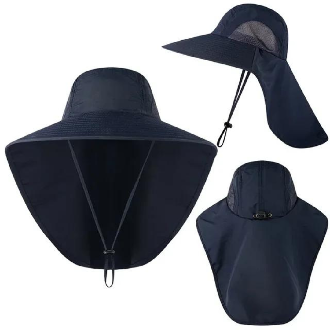 UV protection sun hat for women with mesh & drawstring – Freja-Blue-State of Style