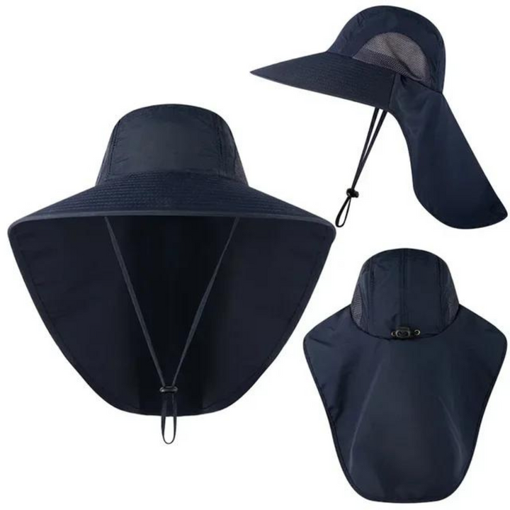 UV protection sun hat for women with mesh & drawstring – Freja-Blue-State of Style