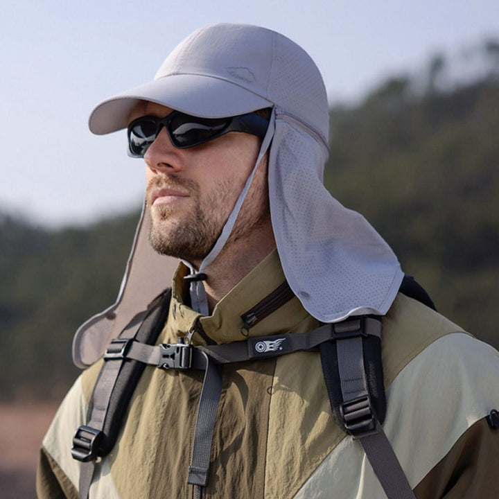 UV protection trucker hat with neck protection for outdoor adventures - SchattenPro-Black-State of Style