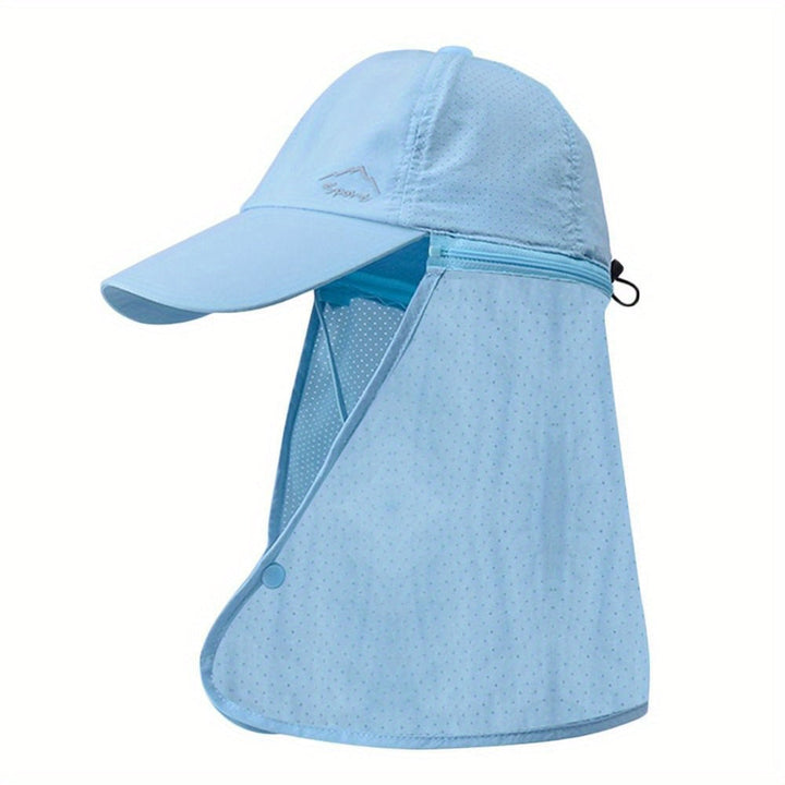 UV protection trucker hat with neck protection for outdoor adventures - SchattenPro-Blue-State of Style
