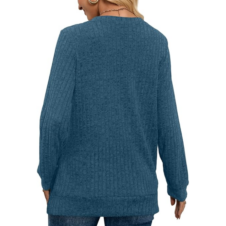 V-Neck Lightweight Tunic Sweater - Amanda-Bordeaux red-S-State of Style