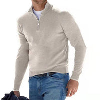V-Neck Pullover for Men - David-Beige-S-State of Style