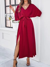 V-Neck Spring Dress - Isabella-Red-S-State of Style