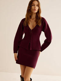 V-Neck Sweater for Women - Celeste-Bordeaux-XS-State of Style