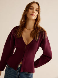V-Neck Sweater for Women - Celeste-Bordeaux-XS-State of Style