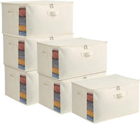 Canvas Clothes Storage Organiser Set – Dual Zipper Bag with Handles & Window