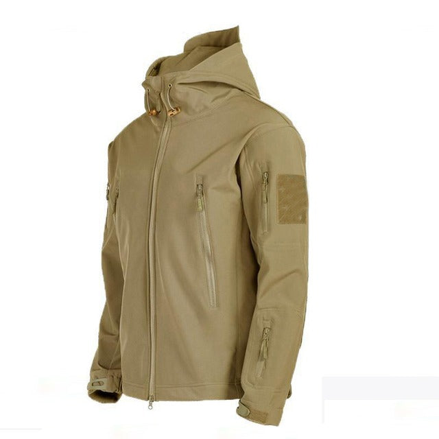 ValorTrek Tactical Men's Outdoor Clothing-Thermal Jacket-Khaki-S-State of Style