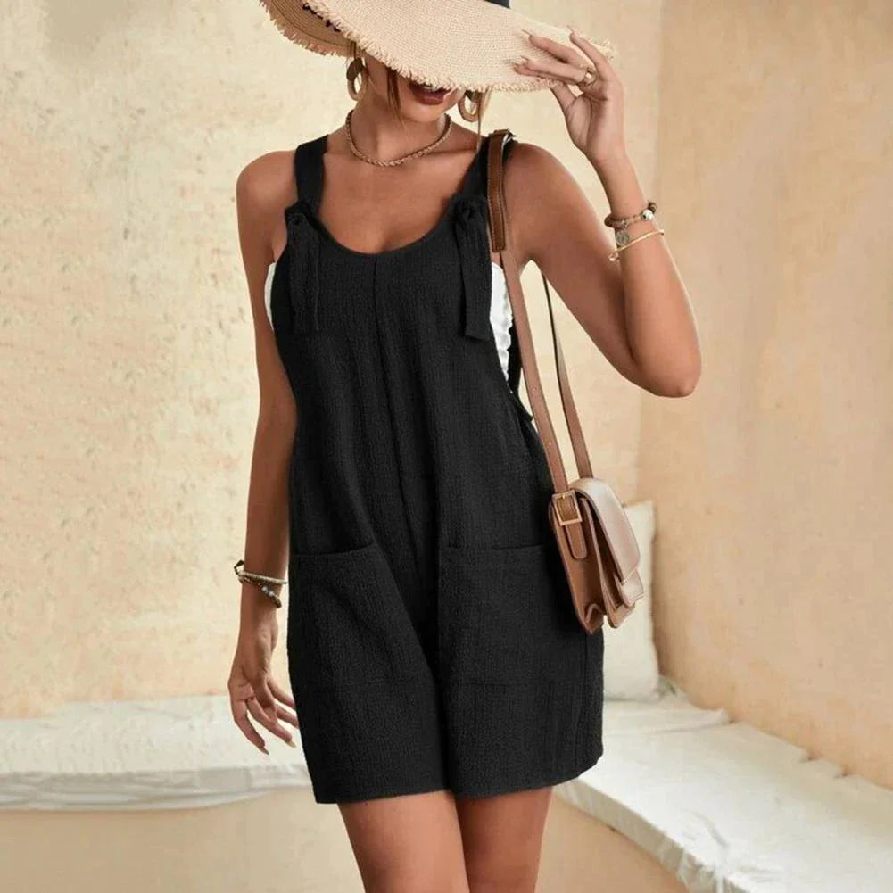 Vanessa - Elegant Relaxed-Fit Jumpsuit-Black-M-State of Style