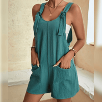 Vanessa - Elegant Relaxed-Fit Jumpsuit-Green-M-State of Style