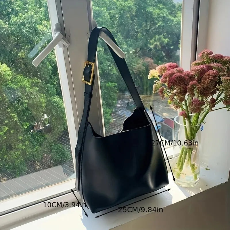 Vanessa Traditional Bag – Chic PU Leather Shoulder Bag for Work-Brown-State of Style