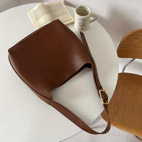 Vanessa Traditional Bag – Chic PU Leather Shoulder Bag for Work-Brown-State of Style